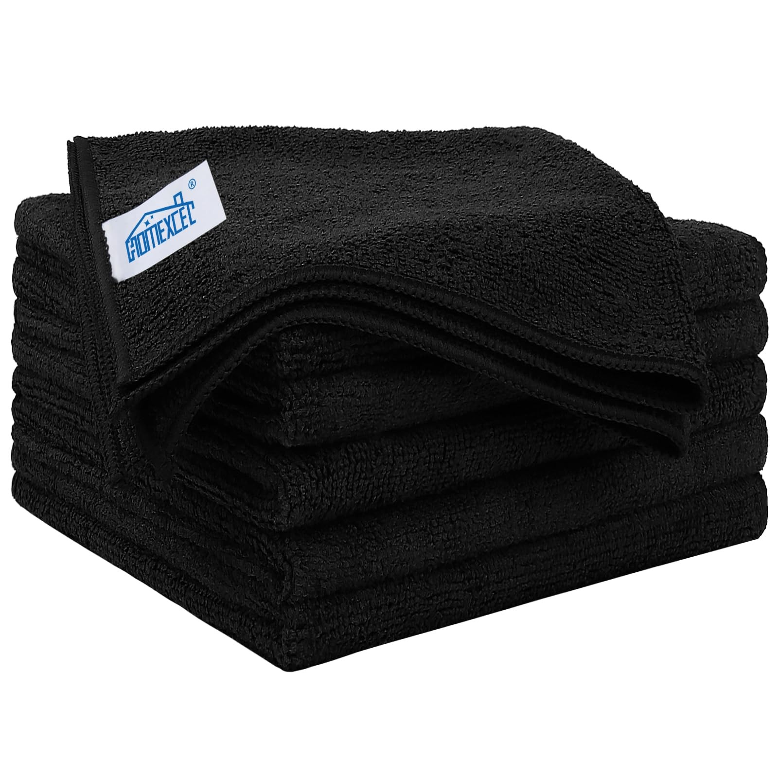 HOMEXCEL Black Microfiber Cleaning Cloth 6 Pack, 12.5 x Inch,
