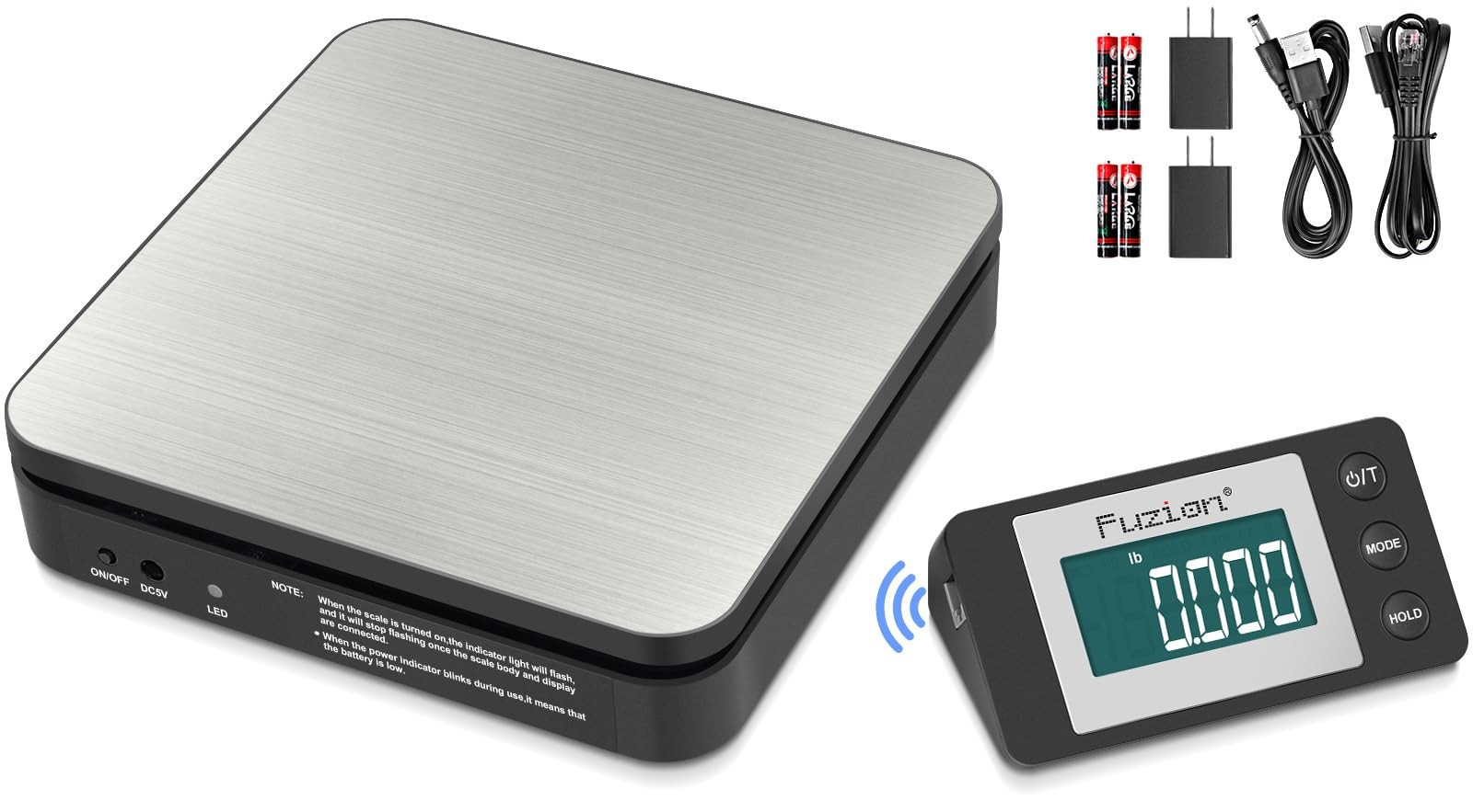 Wireless Shipping Scale 110LB x 0.1oz, Large LCD Display, Digital Package Scale