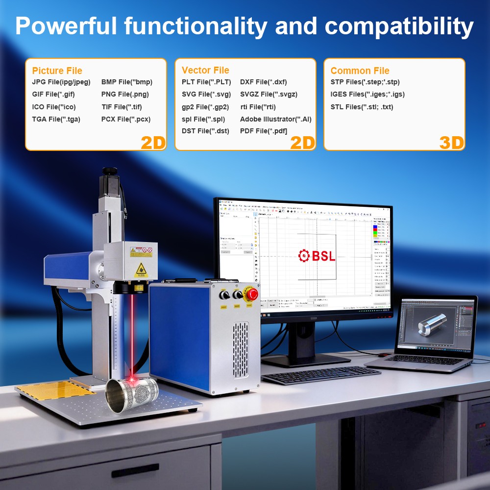 2.5D 200W JPT M7 Mopa Fiber Laser Marking Machine Metal Deep Relief Engraving