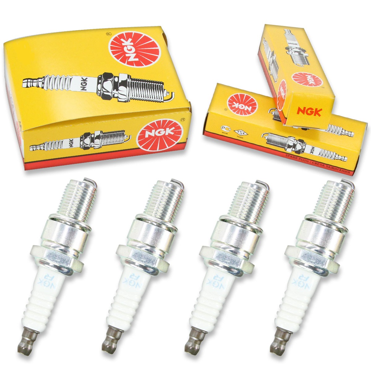 4pcs 80-82 Moto-Ski Futura L/C NGK Standard Spark Plugs 440cc 26ci Kit Set cn