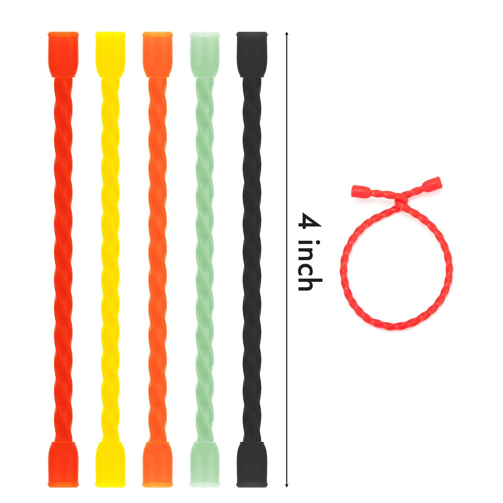 Gesipor 10 PCS 4-Inch Silicone Cable Ties - Reusable 4-Inch（10PCS), Multi