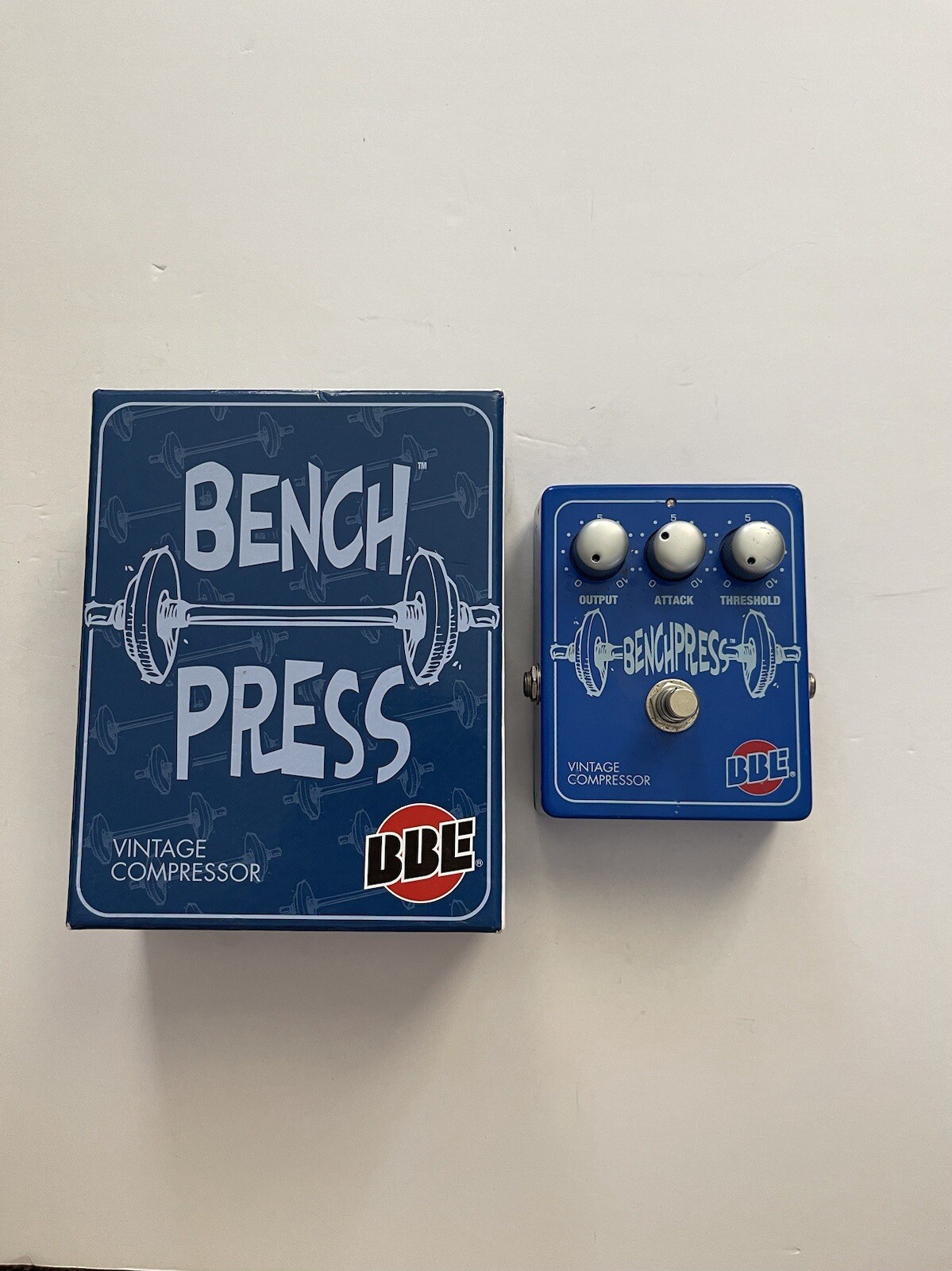 BBE Sound Bench Press Vintage Compressor Benchpress Guitar Effect Pedal + Box