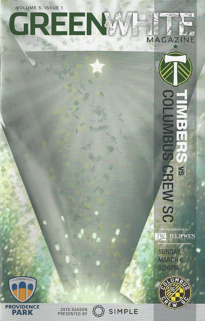 Portland Timbers 'Green & White' MLS Soccer/Football Program Volume 5, Issue 1