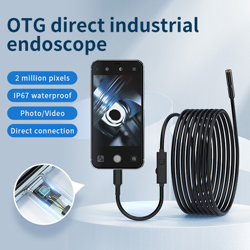 1M/2M/3/5M 8LED Endoscope Borescope 8mm Inspection Camera Scope for iPhone iOS