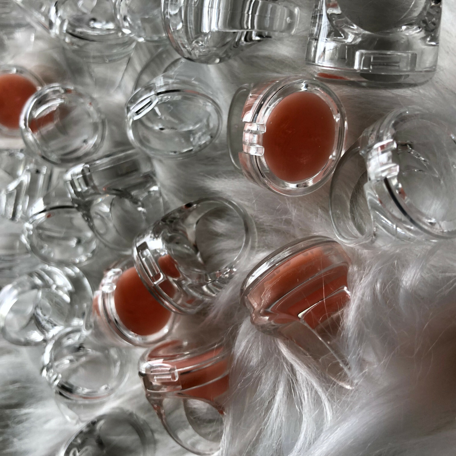 Bulk Lot 100 Empty Plastic Lip Balm Rings 9680