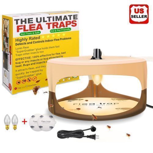 Electric Flea Trap Killer Home Pest Control Sticky Disc Spare Lamp Non-toxic Pad