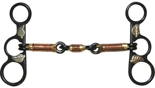 Showman Black Steel Bit w/ Engraved Silver Oak Leaf Accent Cheeks
