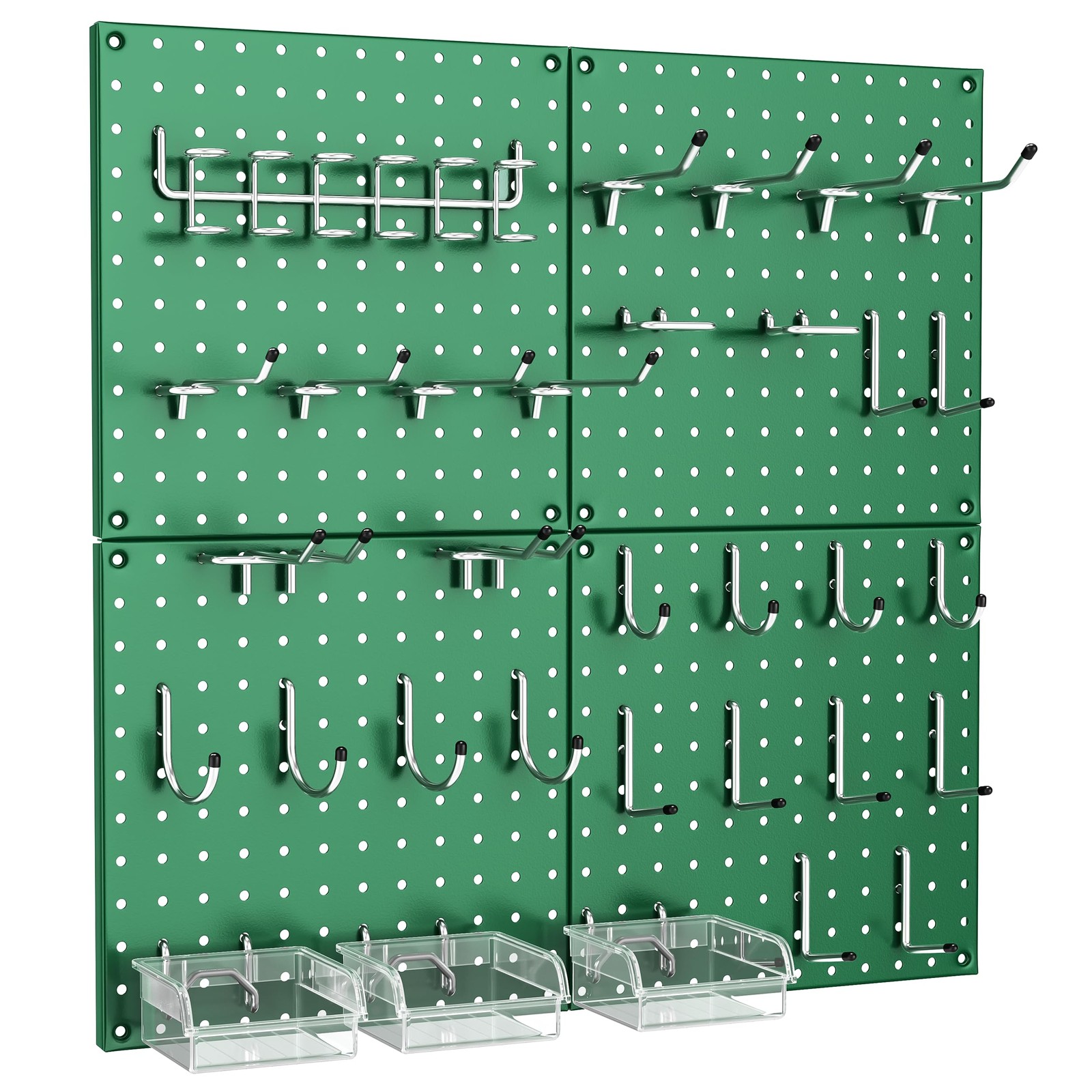 68 PCS Heavy Duty Metal Pegboard With Hooks Wall Garage Tool Storage Kitchen