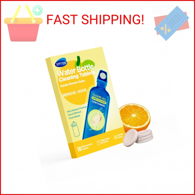 apptrin Water Bottle Cleaning Tablets, 18 Pack Bottle Clean Tablet Hydration Bla