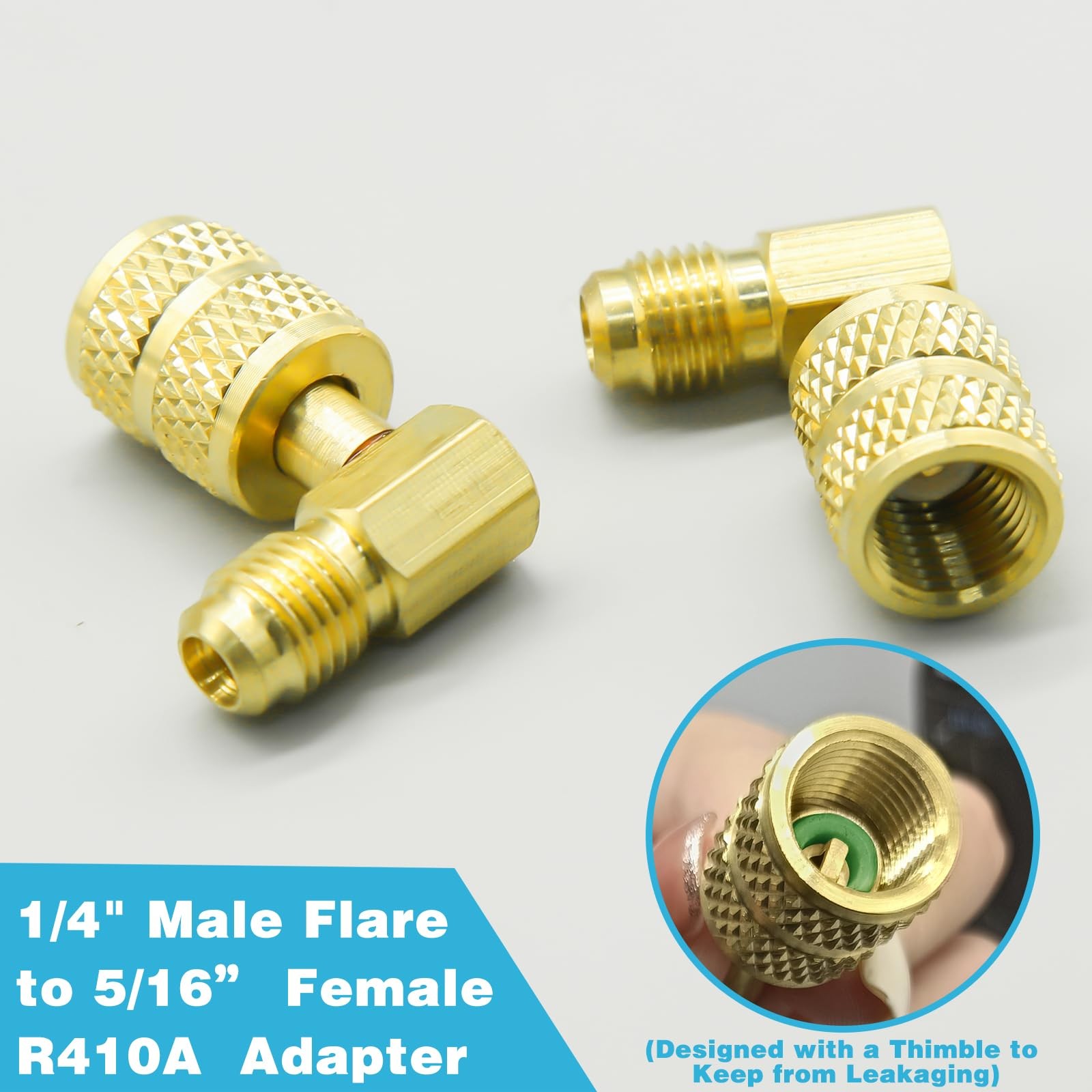 R410A Adapter Kit, Mini Split Adapter 5/16 to 1/4 Coupler R410A Refrigerant H...