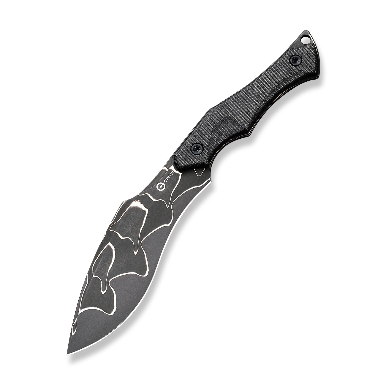 Civivi Knives Vaquita 2 C047C-DS1 Kukri Black Micarta Damascus Fixed Blade Knife