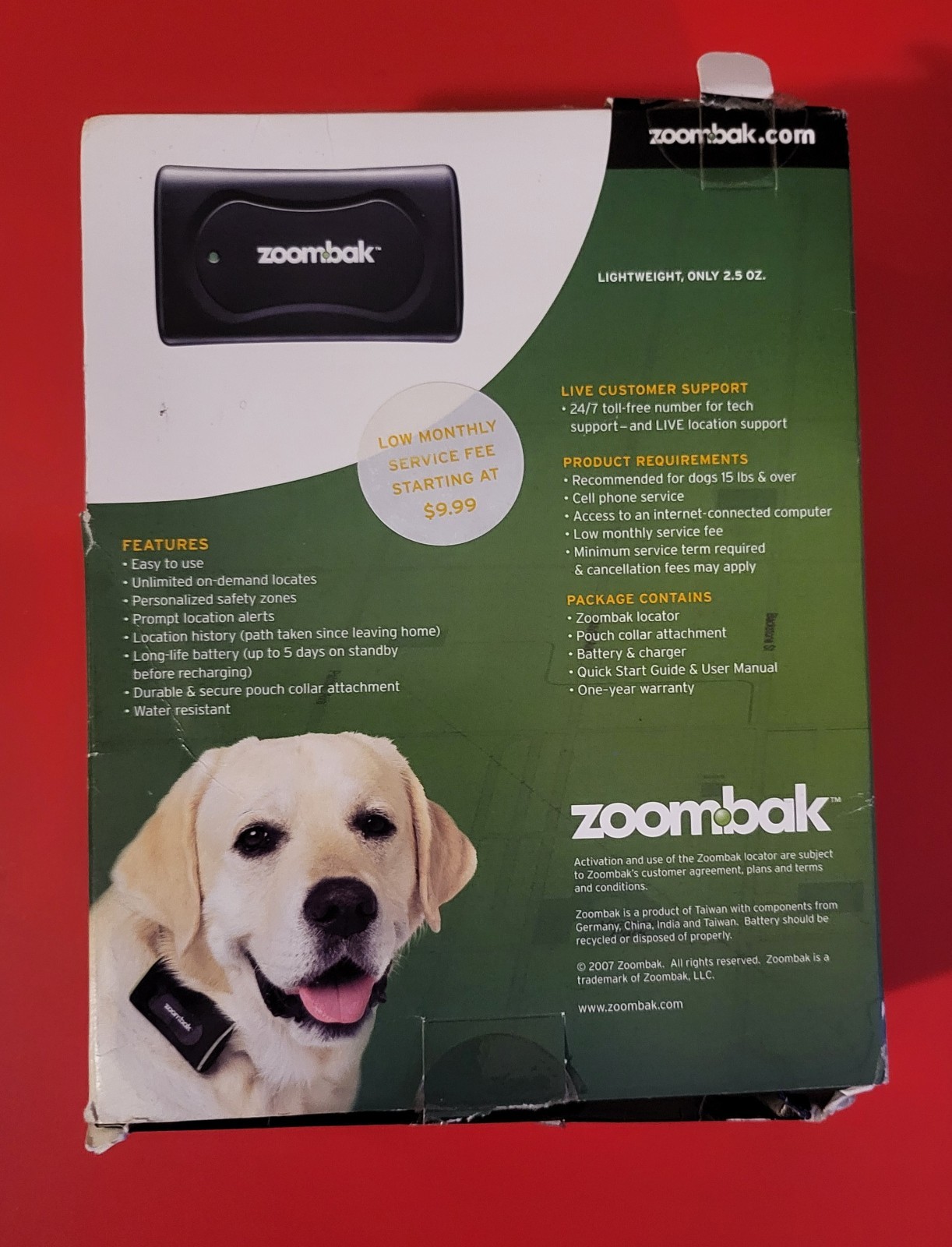 ZOOMBAK U2I-ZB100 pet tracking system