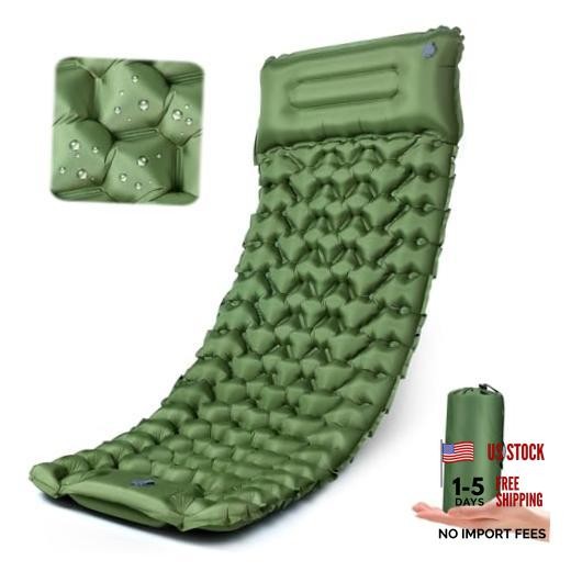 Sleeping Pad,4" Thick Ultralight Sleeping Pad for Camping with Army Green