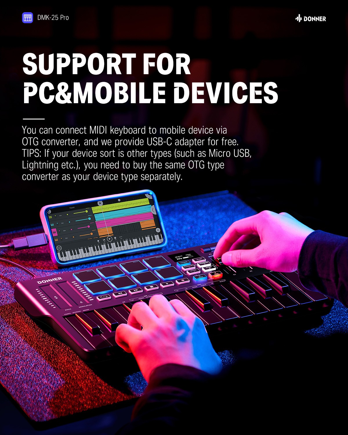 Donner DMK-25 Pro MIDI Keyboard Controller