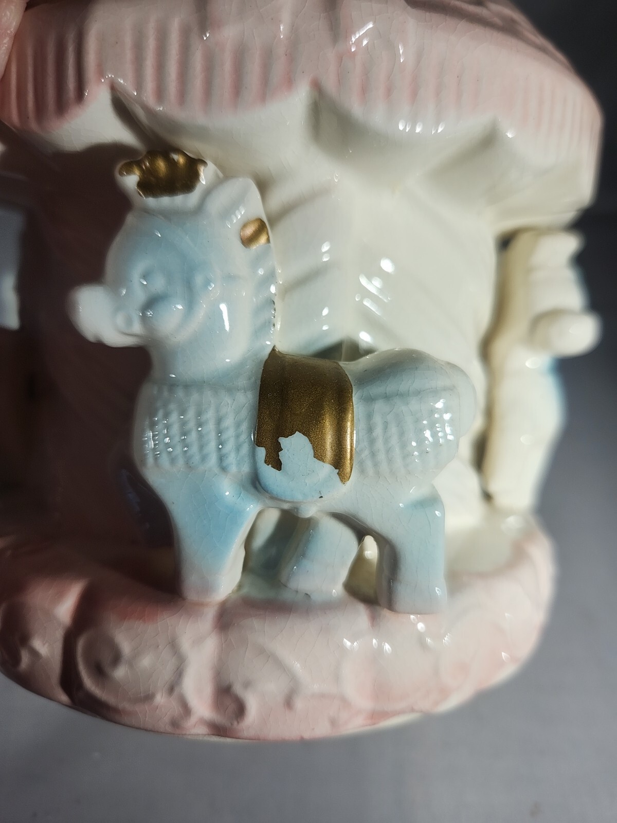 Vintage Rubens Ceramic Carousel Nursery Planter