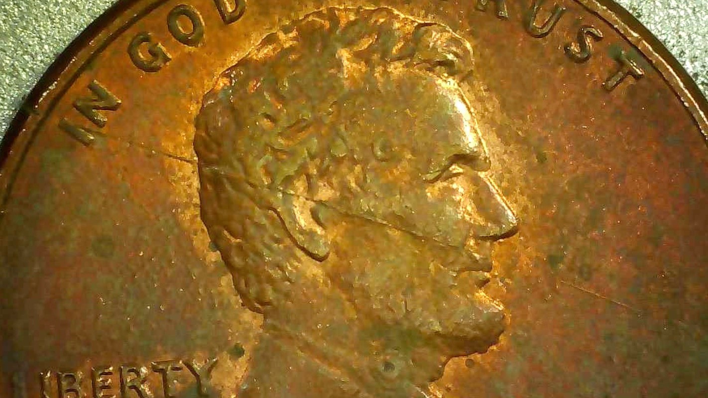 1984 P Lincoln Head Memorial Penny Obverse Die Crack Through Ear Xtra Fine