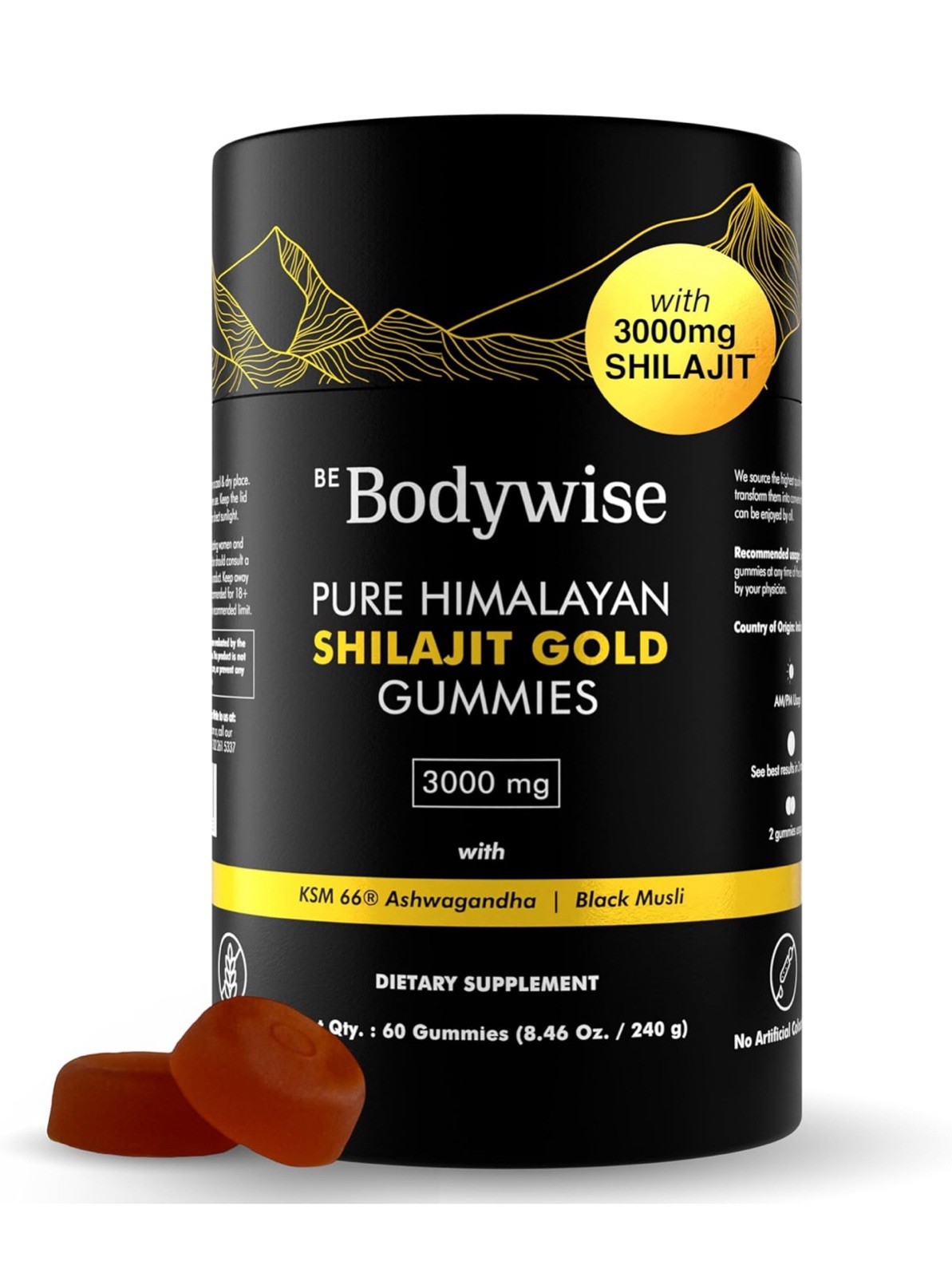 Be Bodywise Shilajit Gummies 40 Ct w/ Ashwagandha & Gokshura for Vitality
