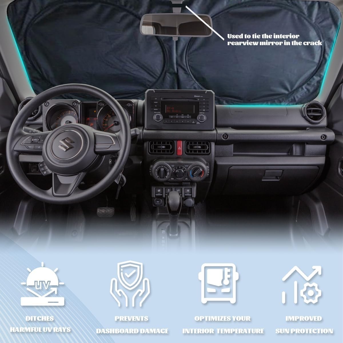 Ocean Car Sun Shade UV Ray Blocking Windshield Protector 59" x 31.5"