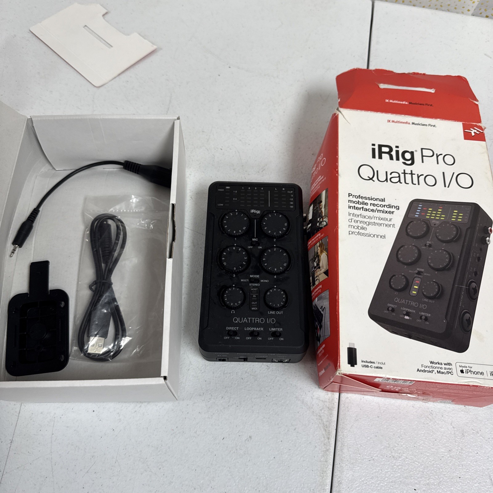 IK Multimedia Irig Pro Quattro I/O Portable audio MIDI interface 4 in / 2 *PARTS