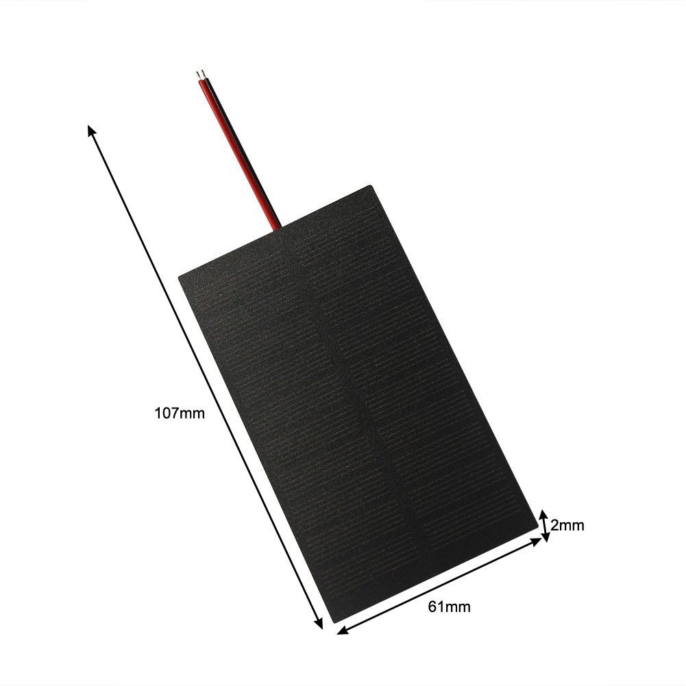 2 Pack 1W 5V Solar Panels with Electronic Wire for Charging 3 7V 5V Battery DIY