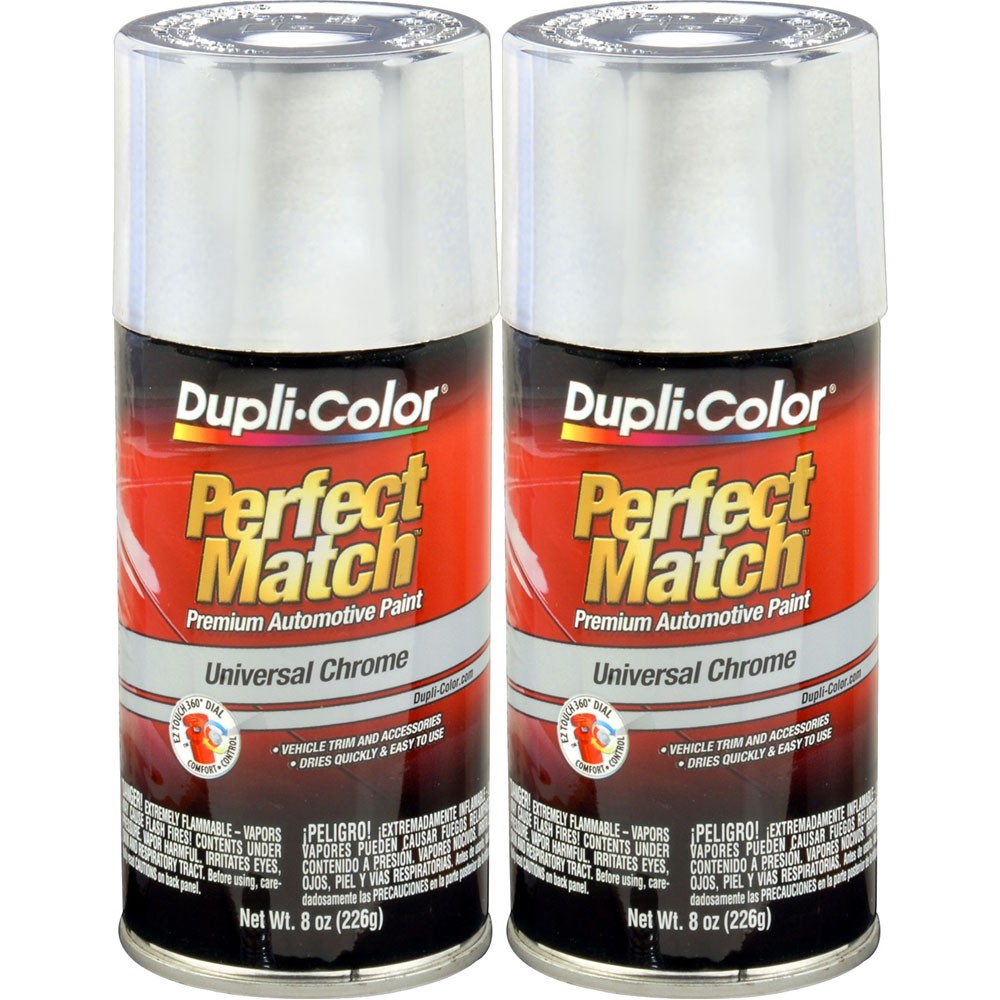 Duplicolor BUN0200 (2-Pack), Perfect Match Aerosol Paint, Universal Chrome, 8 oz