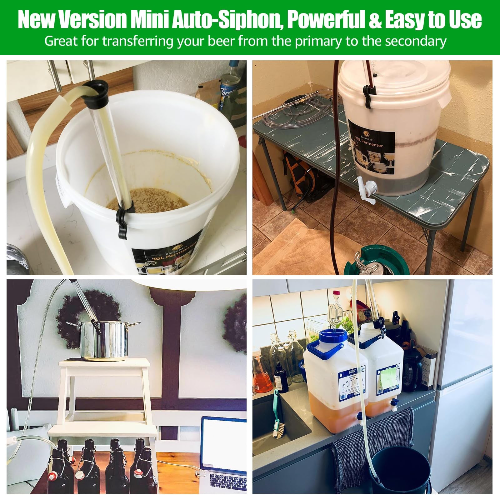 14” Auto Siphon with Bottling Wand 3/8” Racking Cane Beer Wine Siphon Auto Sipho