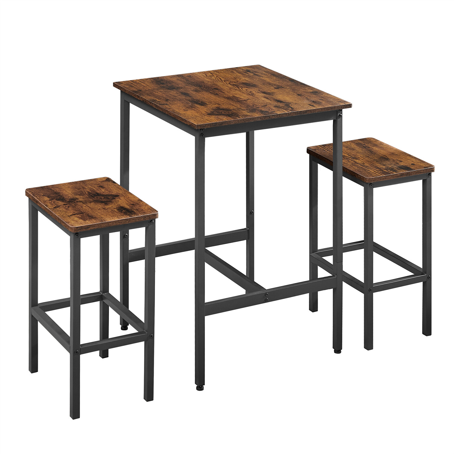 3 Piece Bar Table Set Counter Height Kitchen Dining Table w/ 2 Bar Stools US