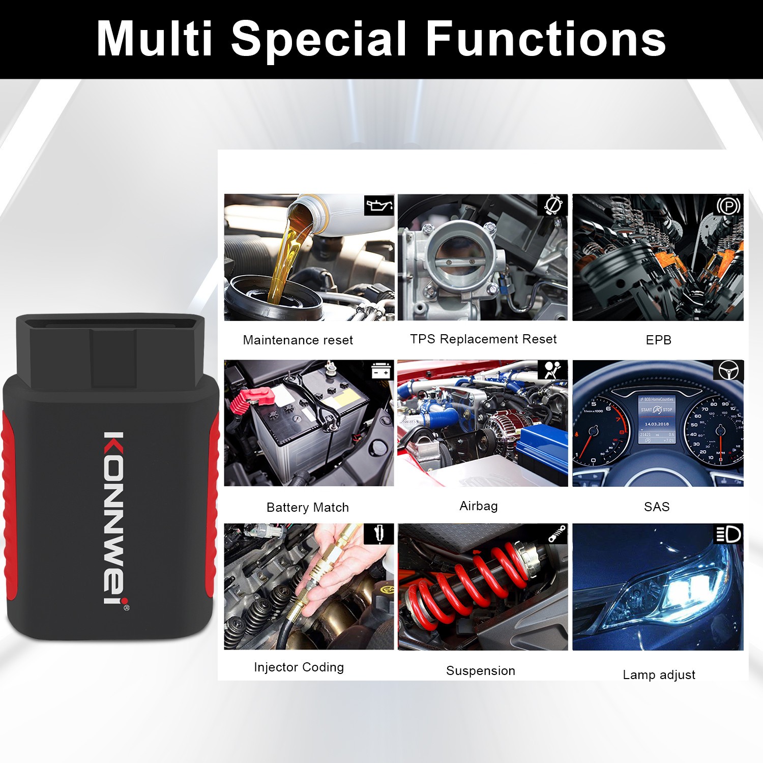 KONNWEI KDIAG Car OBD2 Reader Code Scanner Diagnostic ABS SRS Tool