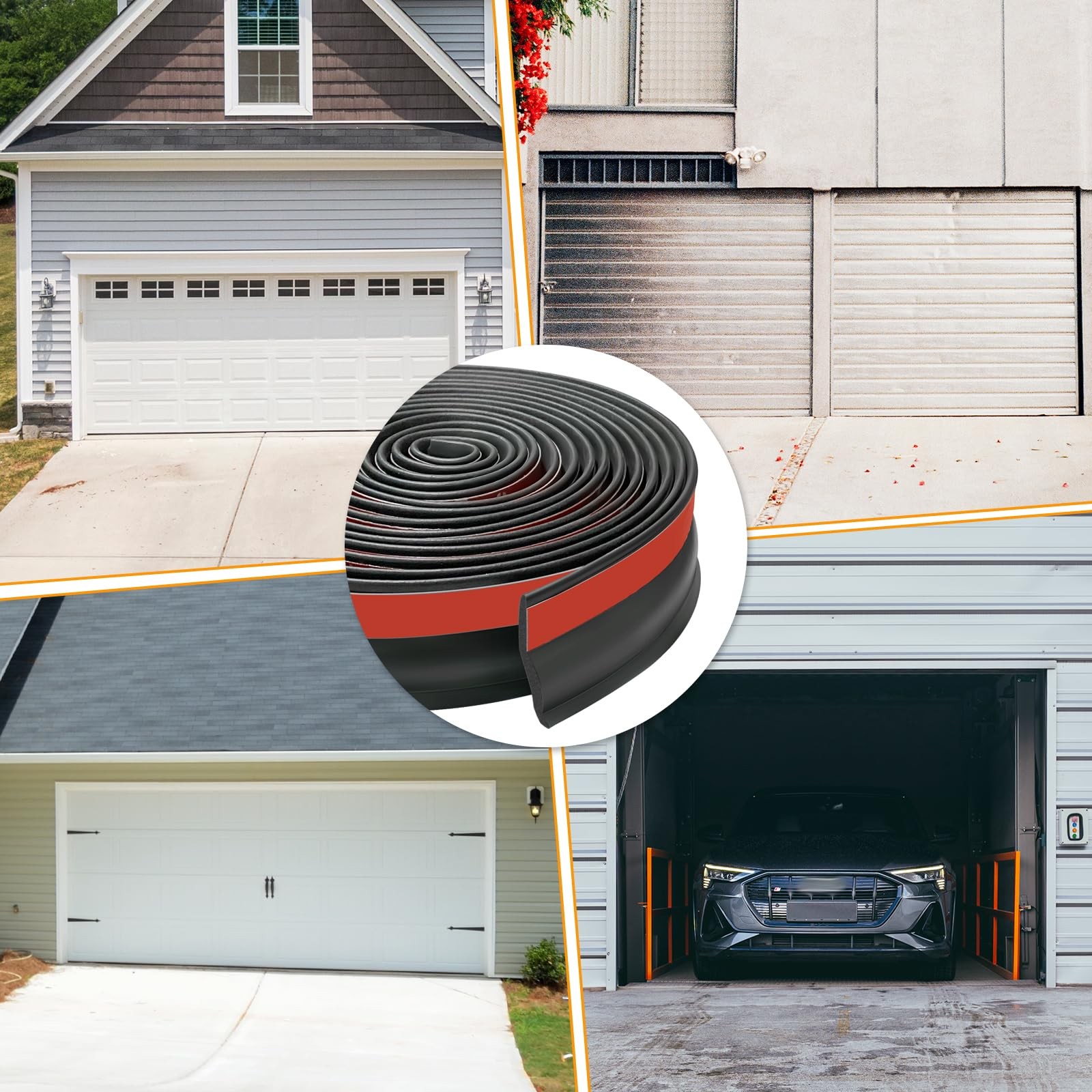 Garage Door Threshold Seals Bottom Rubber weatherproof Replacement
