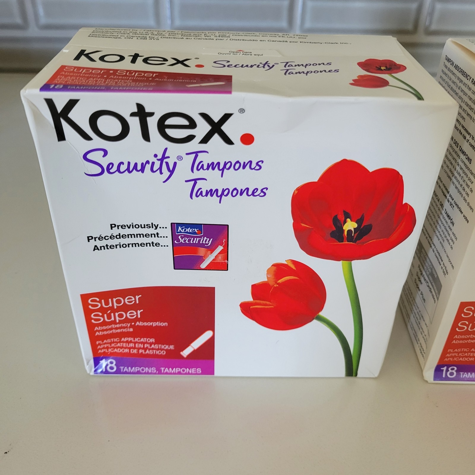 Kotex Security Tampons Super (2004)Cotton 18 Count Prop Discontinued Unscented
