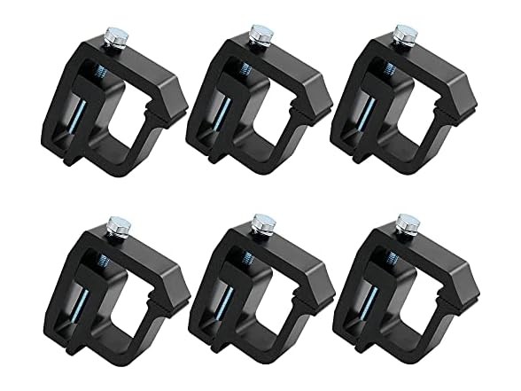 6 PC Heavy Duty Topper Mount Clamps 6pcs-black