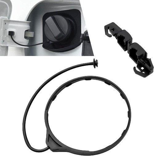 Fuel Tank Cap Tether Strap with Clip, Replacement for OEM #91594-SNA-A01 and 176
