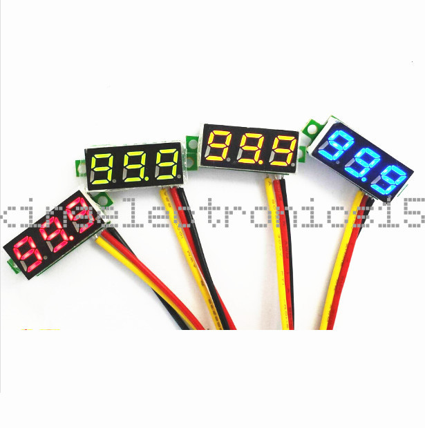 0.28" DC 0-100V / 2.5-30V 2/3-Wire Voltmeter LED Display Voltage Panel Meter K9