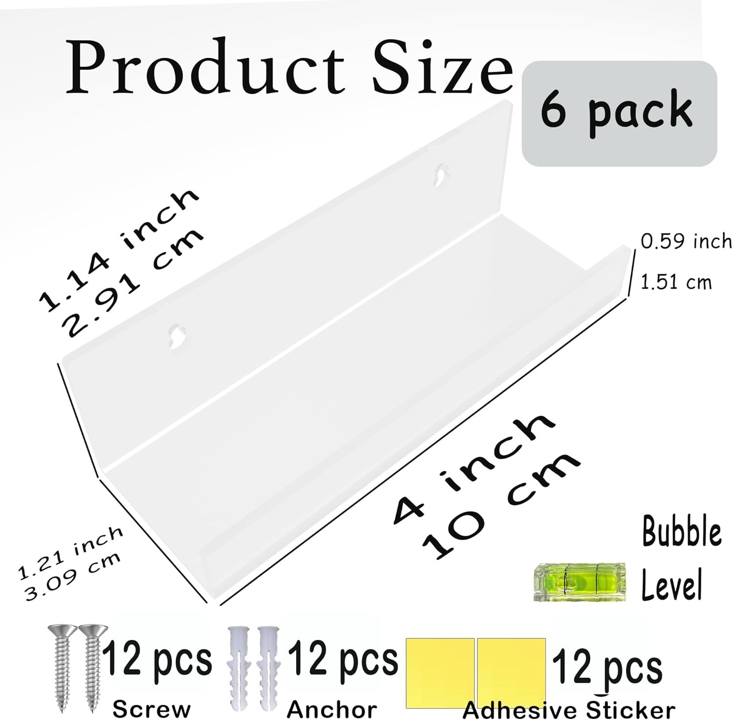 Compact 4-Inch Vinyl Record Wall Mount - Invisible Storage Solution for Records