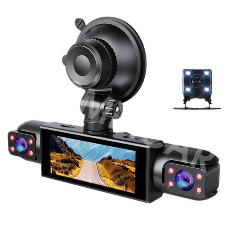 3.16in Car Driving Recorder Front Rear Left Right Night Vision Dash Cam W/Card