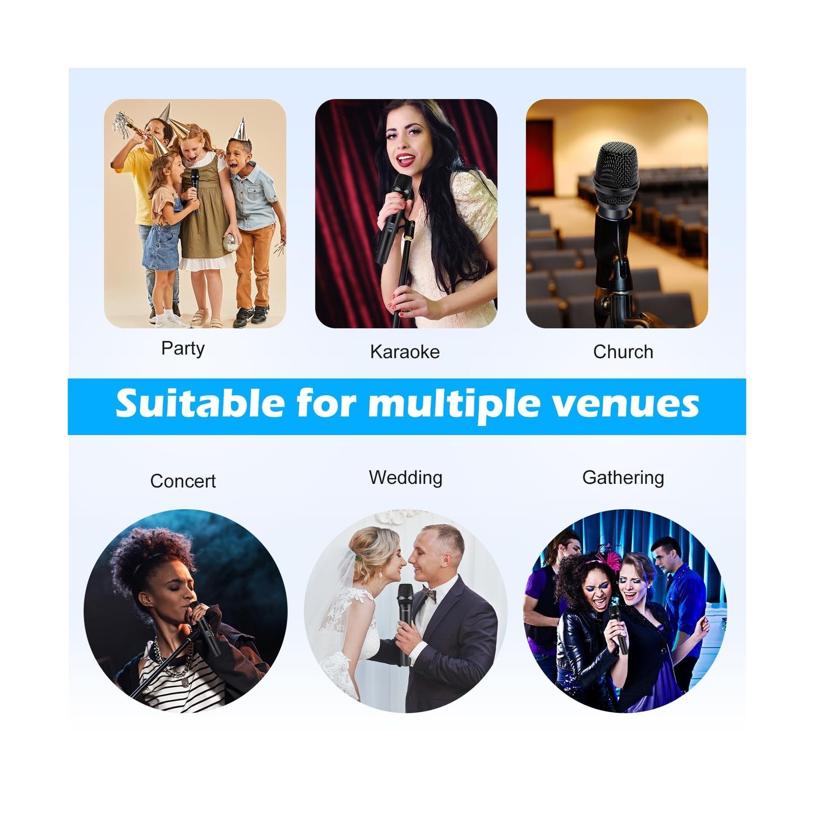 Wireless Microphone System，Cordless Handheld Microfono Inalambrico，