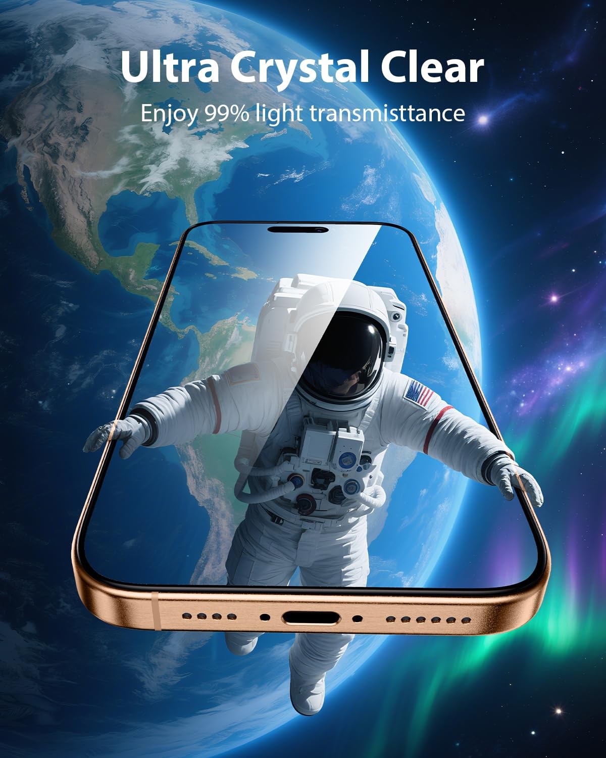 For iPhone 15 Pro Max Screen Protector 3 Pack 9H Tempered Glass Bubble Free