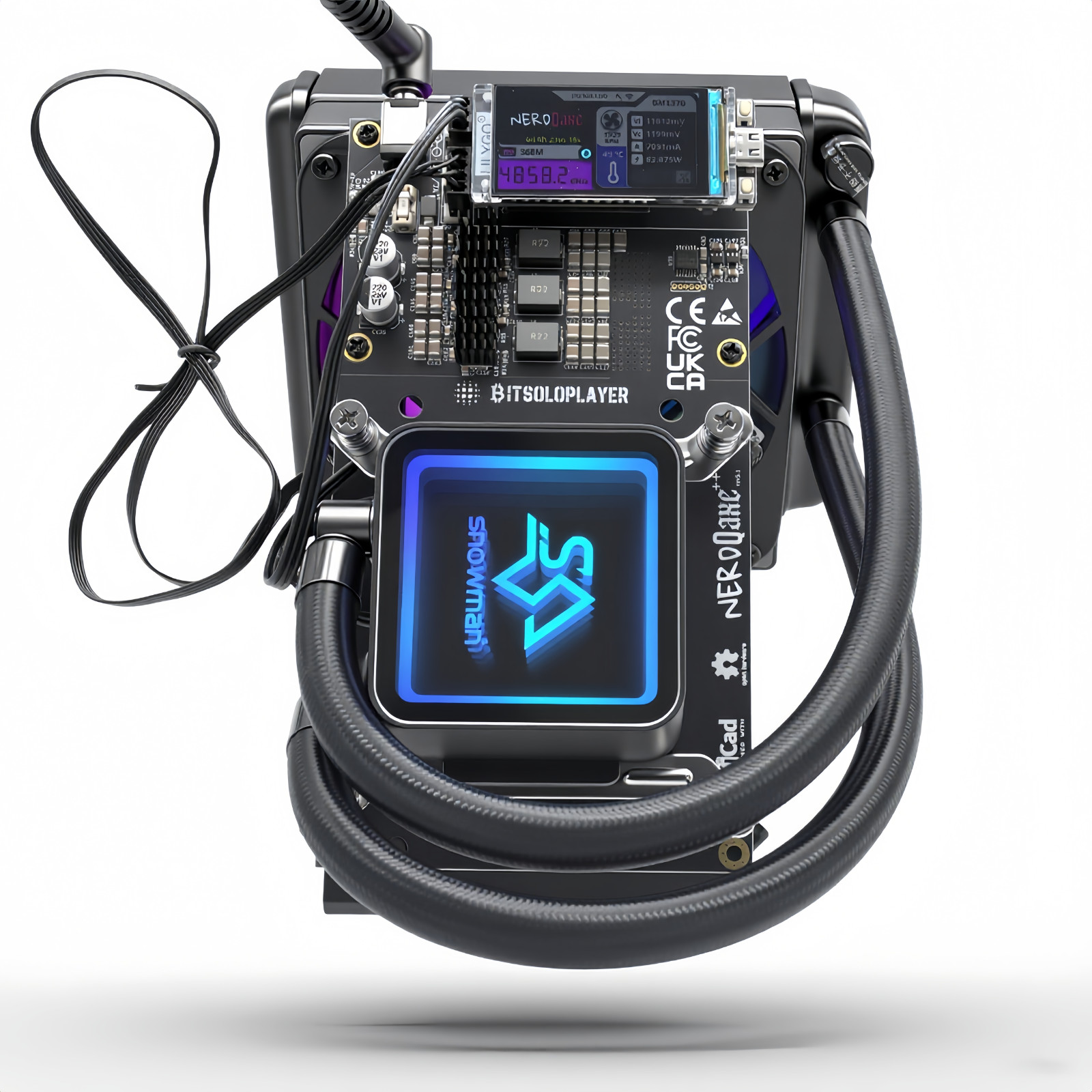 Bitaxe mute Hydro Miner NerdQaxe 4.8Th/s BM1370 ASIC Liquid Cooler Bitcoin Miner