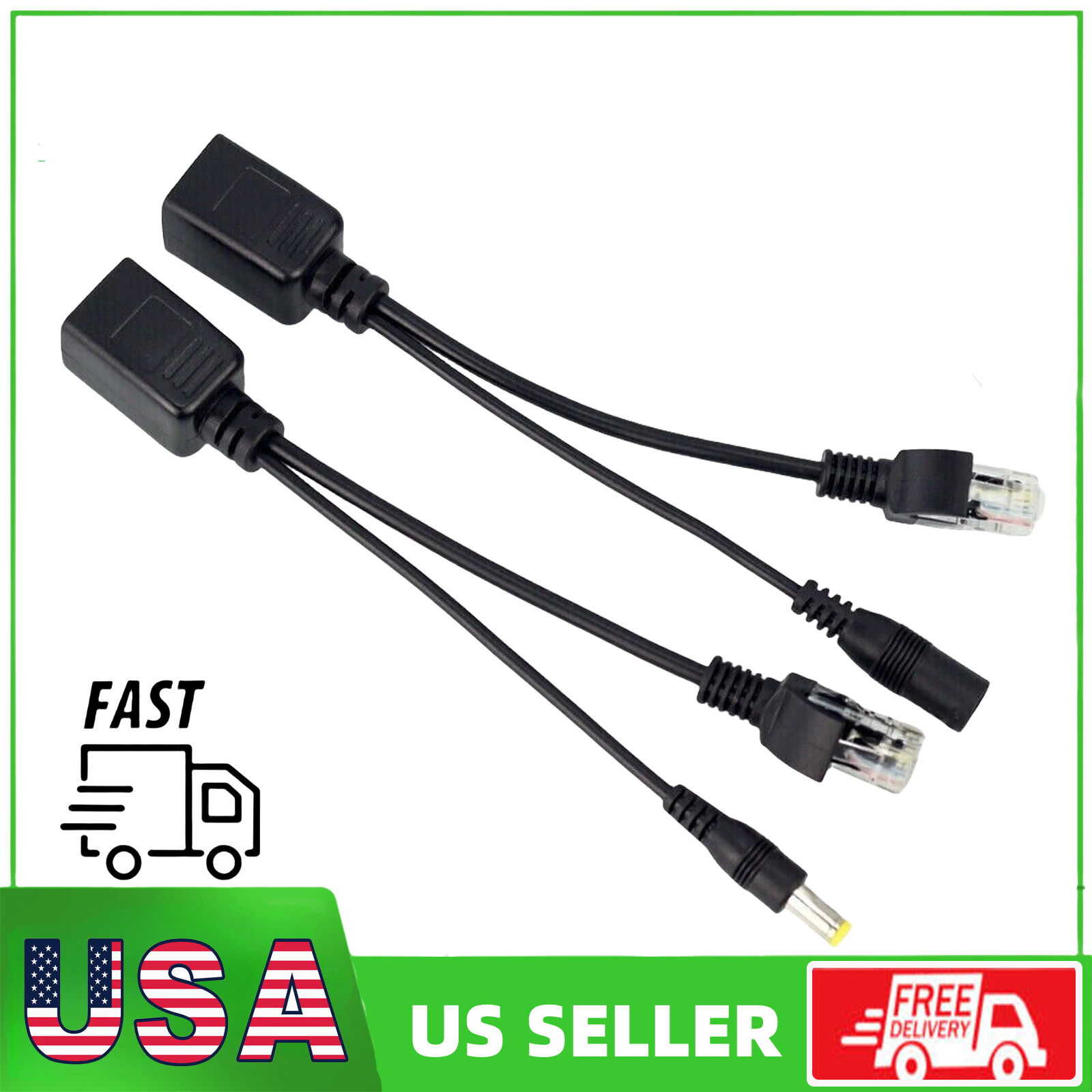 Passive Power Over Ethernet PoE Adapter Injector+ Splitter Kit 5v 12v 24v 48v