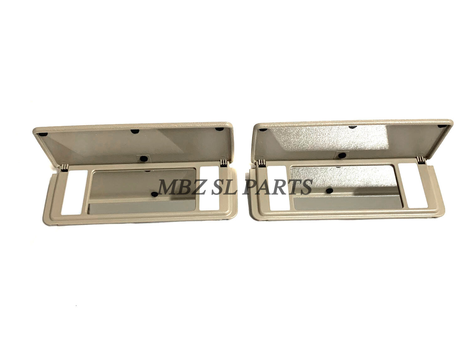 2 Mercedes R129 SL500 SL320 SL600 500SL 300SL BEIGE SUN VISOR VANITY MIRRORS USA