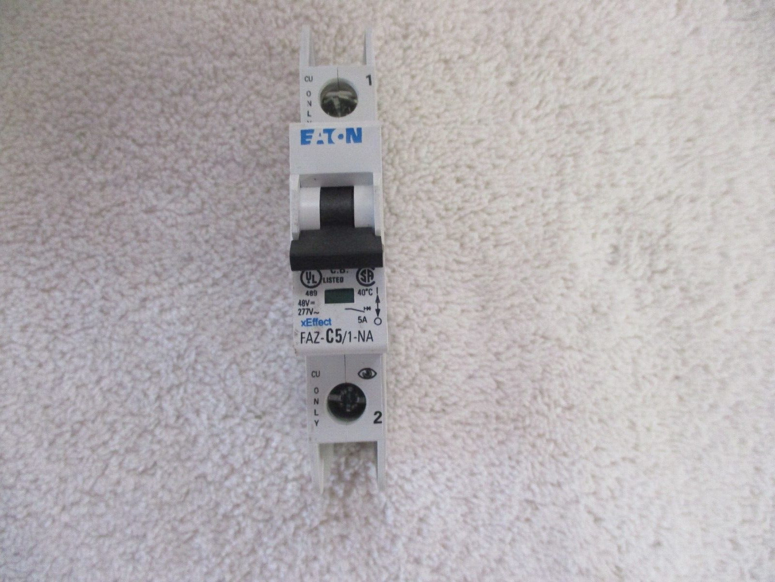 EATON Cutler Hammer Circuit Breaker 5A 1 Pole     FAZ-C5/1-NA