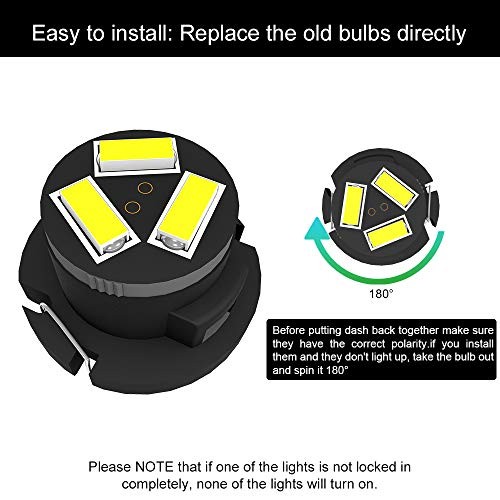 SMD AC Climate Heater Control LED Light Bulbs Kit Replacement for Dodge White