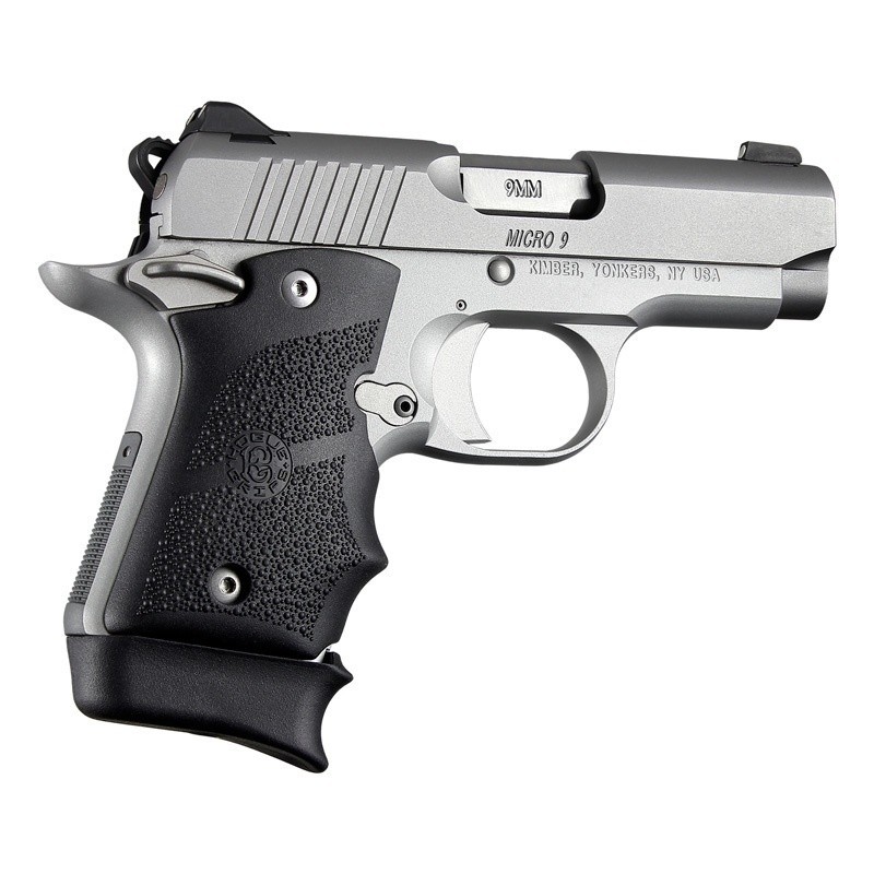 Hogue 39080 OverMolded Rubber Grip w/ Finger Grooves for Kimber Micro 9, Black