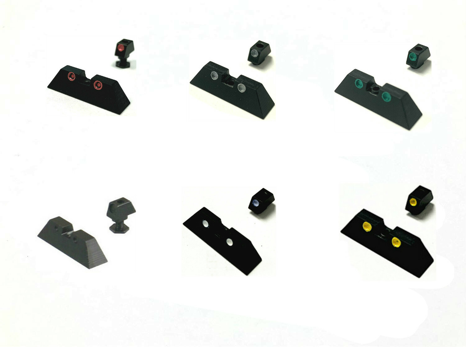 Black Aluminum Front and Rear Sight For Gl0ck G43 G43X G42 Slim Slide