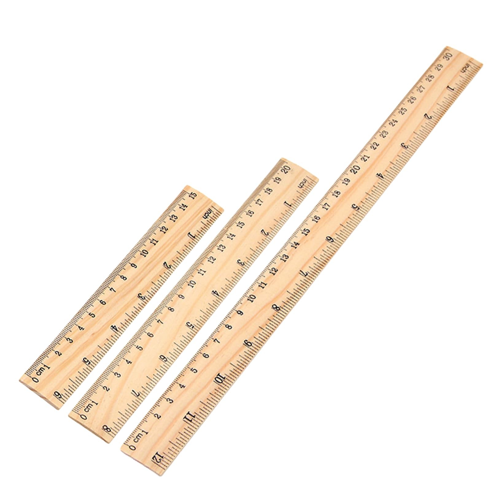 KAISLE 3 Pack Wooden Ruler (6, 8, 12 Inch) Wood Measuring Tool