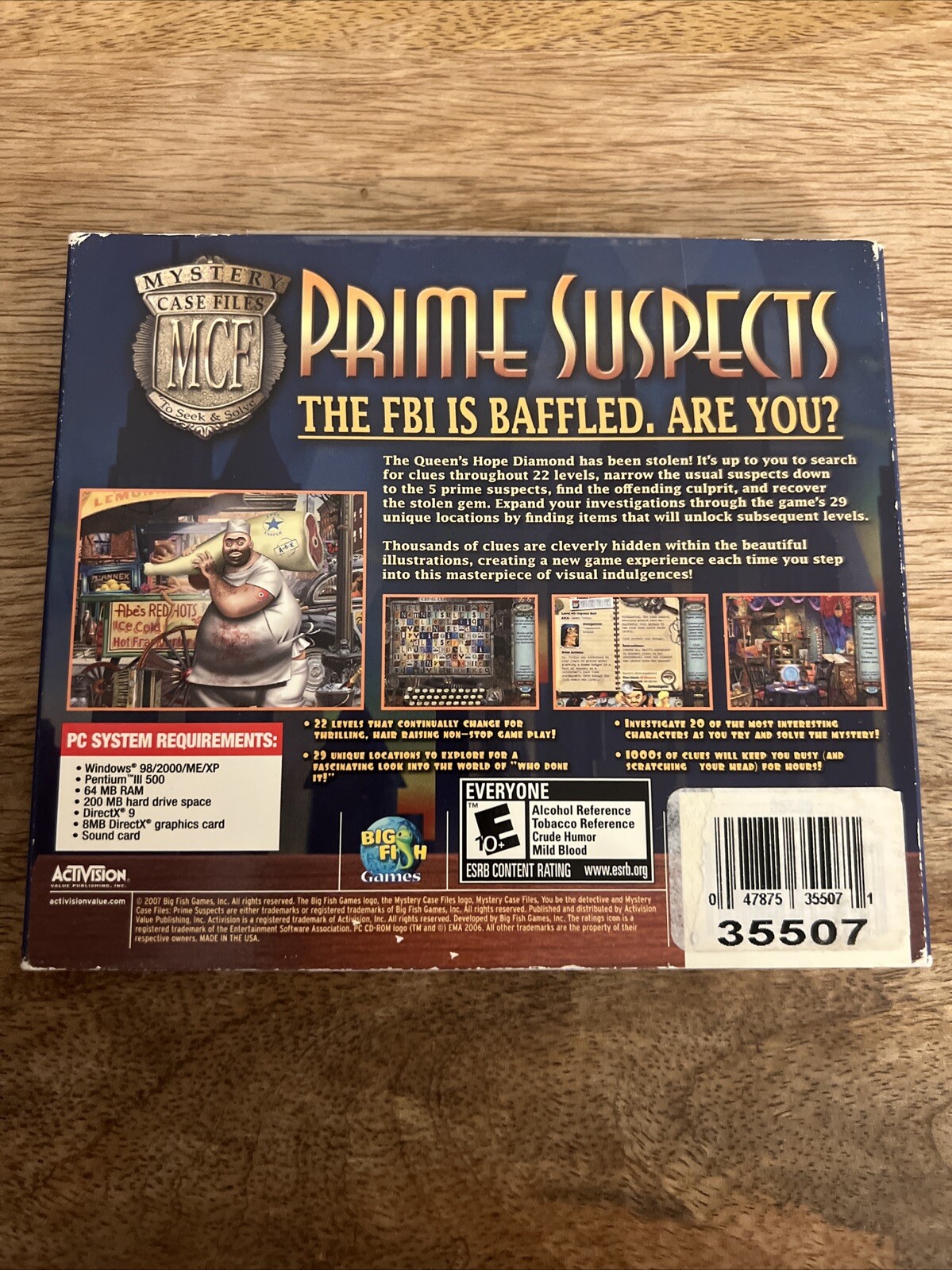 Prime Suspects Video Game Pc Cd-ROM E-Everyone Big Fish