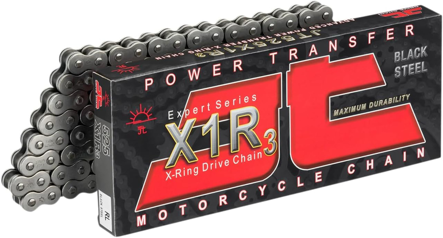 Chain C525X1R3112RL (525 Series) Black Steel 112 Link Heavy Duty X-Ring Chain wi