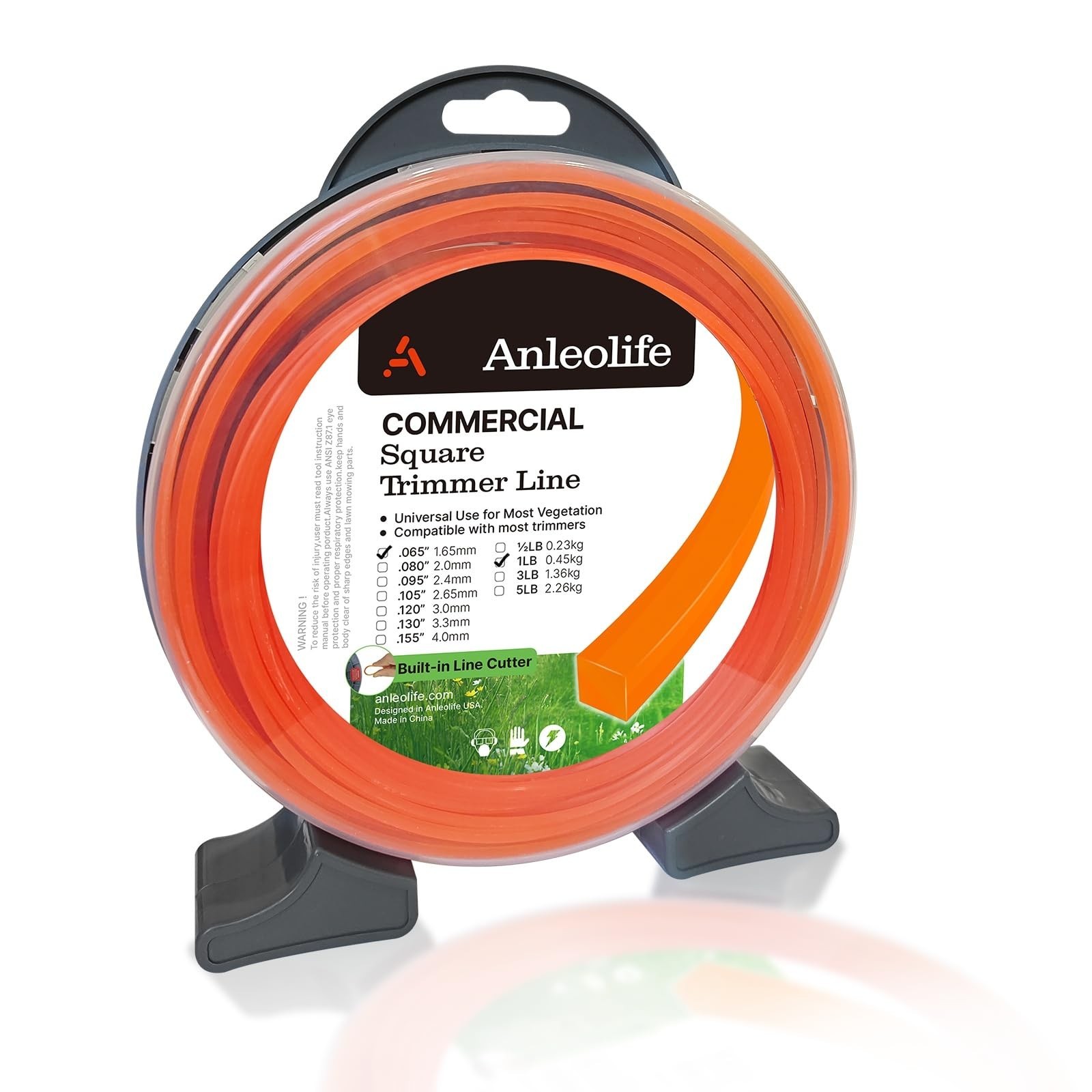 A ANLEOLIFE 1-Pound Commercial Square .065-Inch-by-370-ft String Trimmer Line...