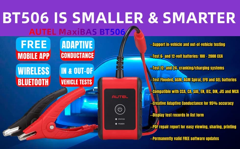 2025 New Autel MaxiBAS BT506 Auto Battery and Electrical System Analysis Tool