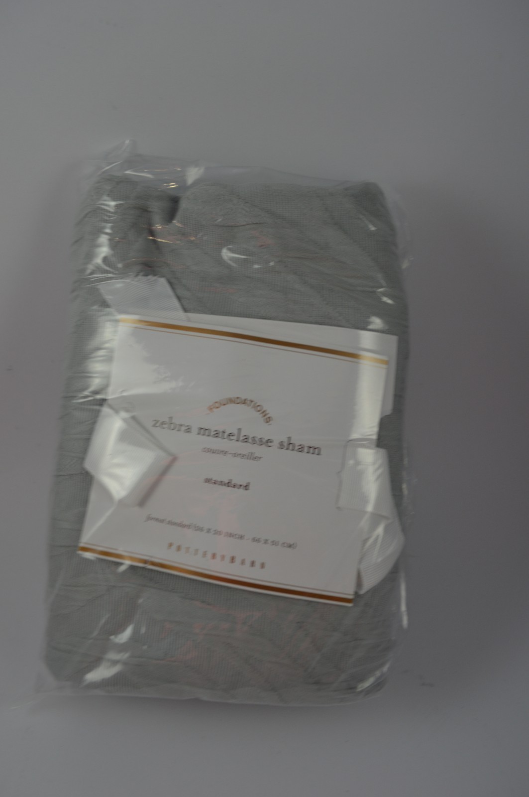 1 Pottery Barn Zebra Matelasse Sham Standard Grey #63